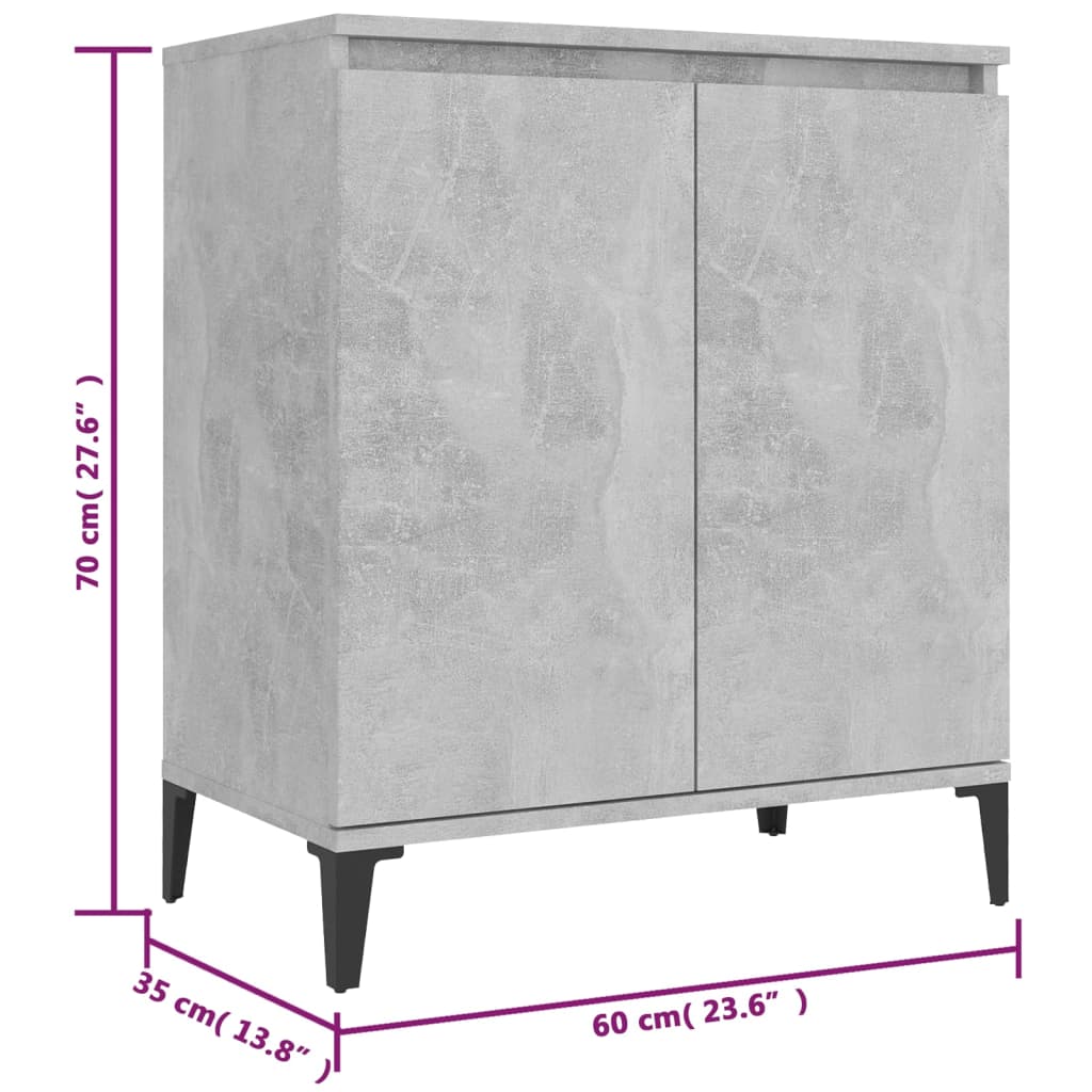 Sideboard Concrete Grey 60x35x70 cm Engineered Wood