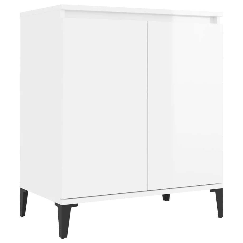 Sideboard High Gloss White 60x35x70 cm Engineered Wood