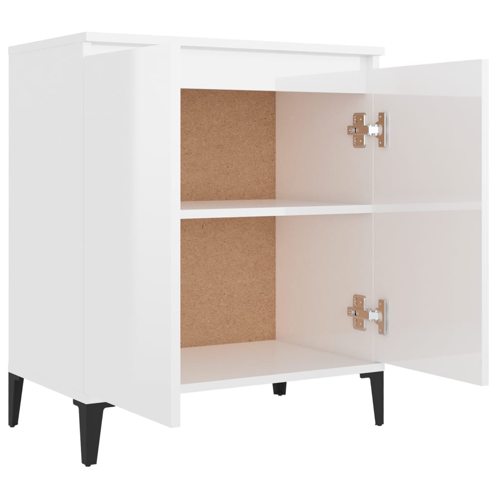 Sideboard High Gloss White 60x35x70 cm Engineered Wood