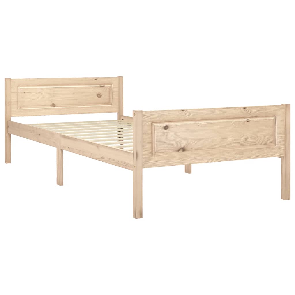 Bed Frame without Mattress Solid Pinewood 90x200 cm