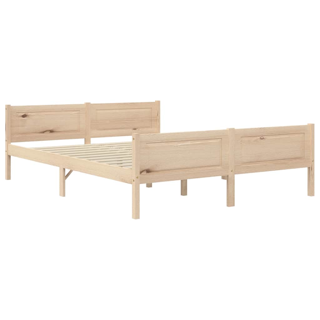 Bed Frame without Mattress Solid Pinewood 120x200 cm