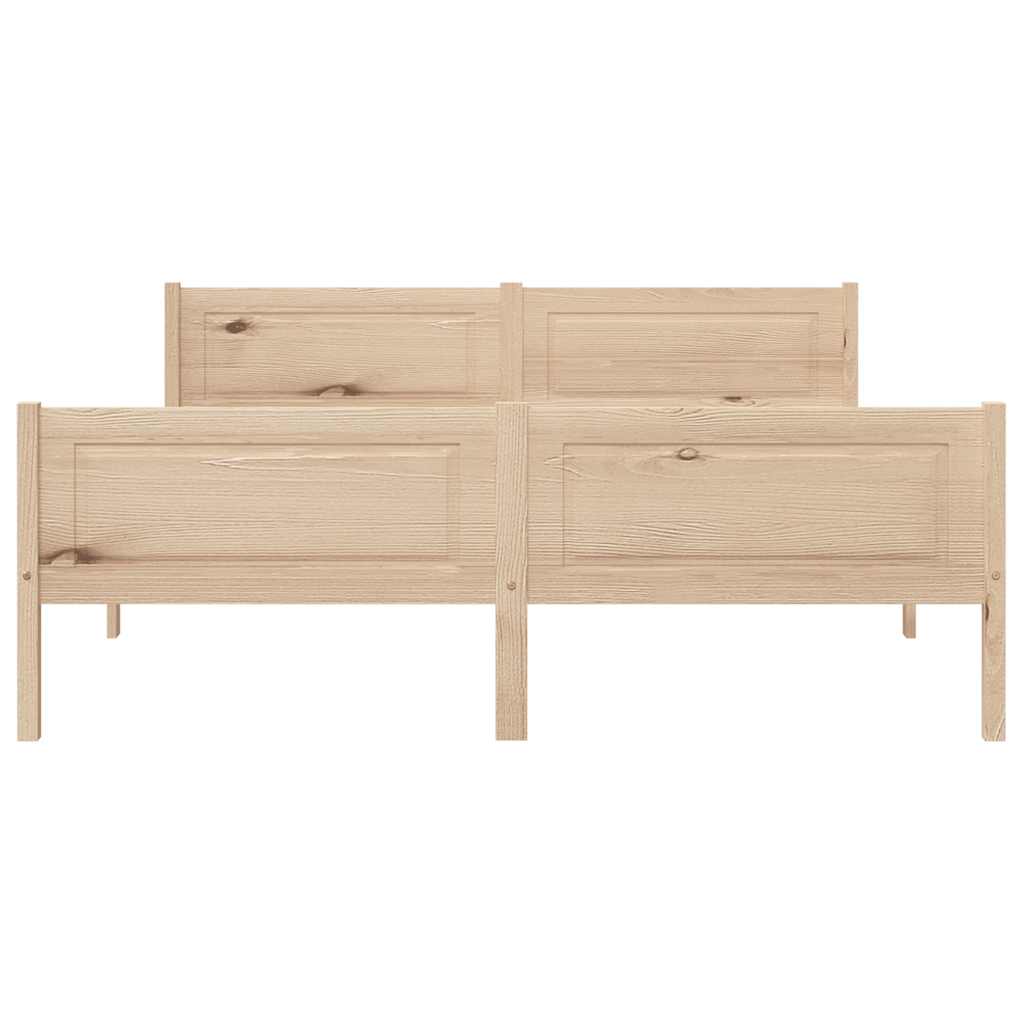Bed Frame without Mattress Solid Pinewood 120x200 cm