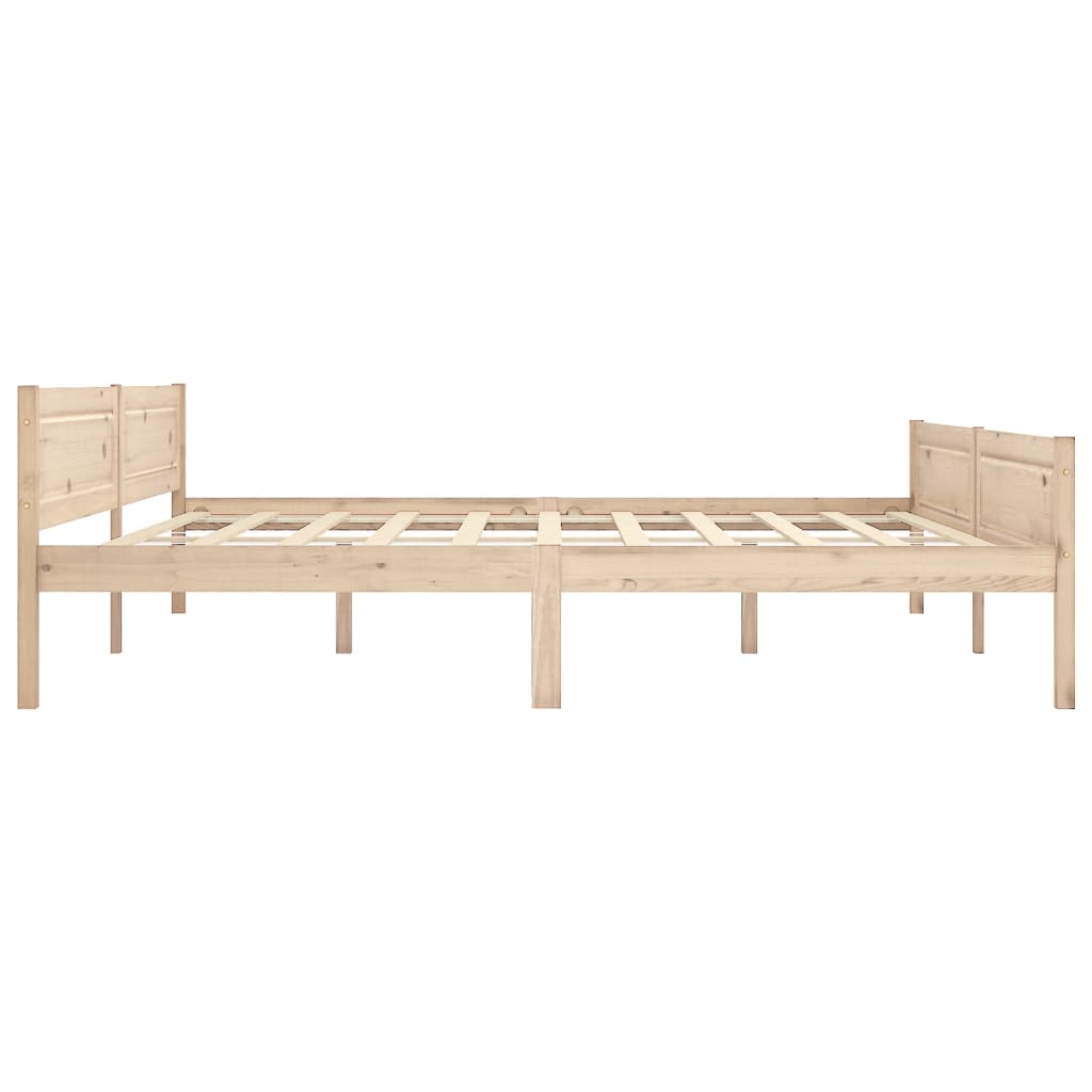 Modern Wooden Emperor Size 2m Bed Frame Base With Headboard Solid Pinewood Wood