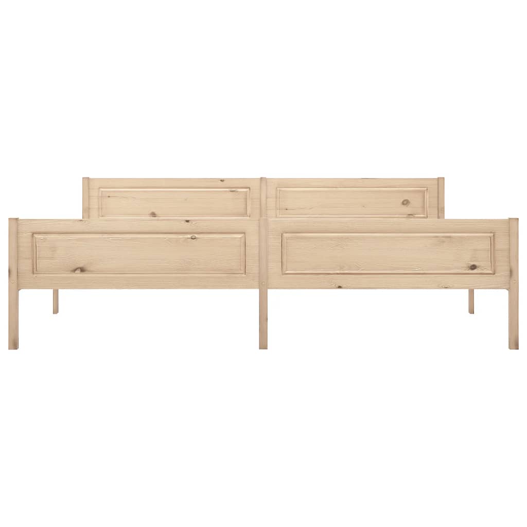 Modern Wooden Emperor Size 2m Bed Frame Base With Headboard Solid Pinewood Wood
