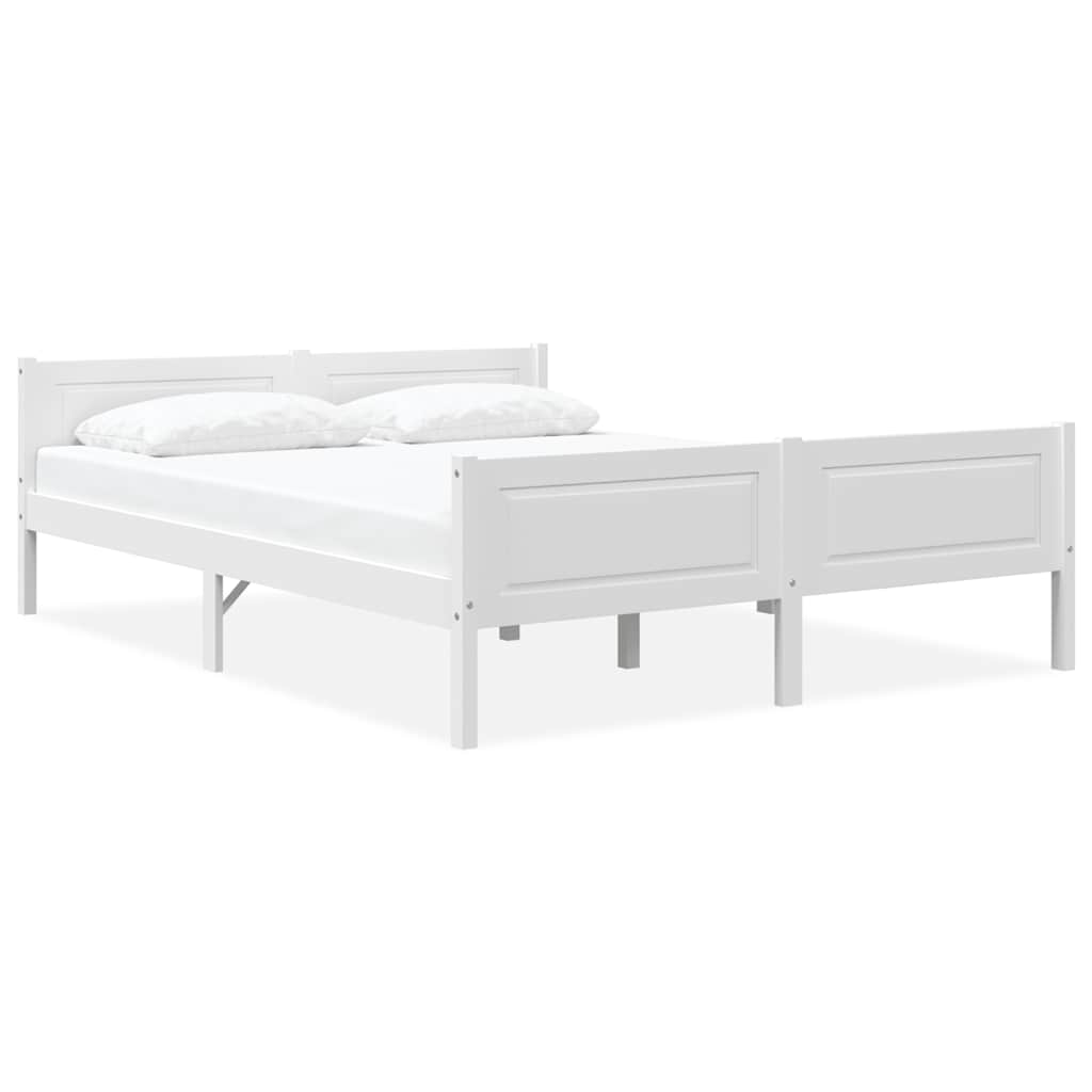 Bed Frame without Mattress Solid Pinewood White 140x200 cm