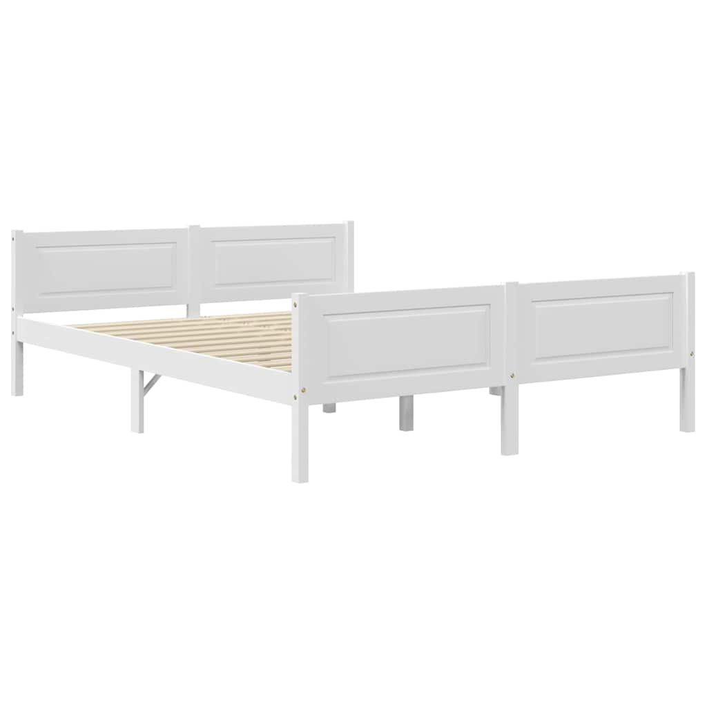 Bed Frame without Mattress Solid Pinewood White 140x200 cm