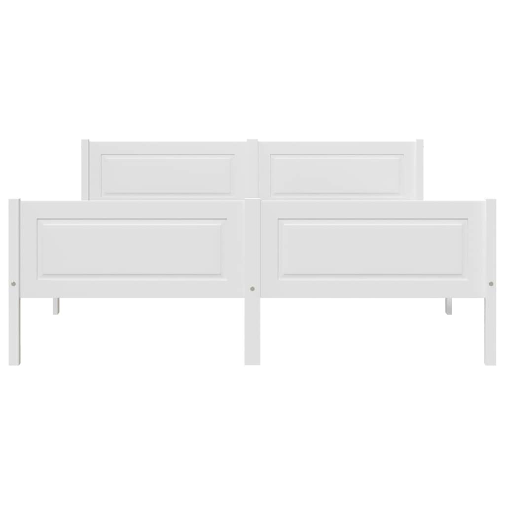 Bed Frame without Mattress Solid Pinewood White 160x200 cm