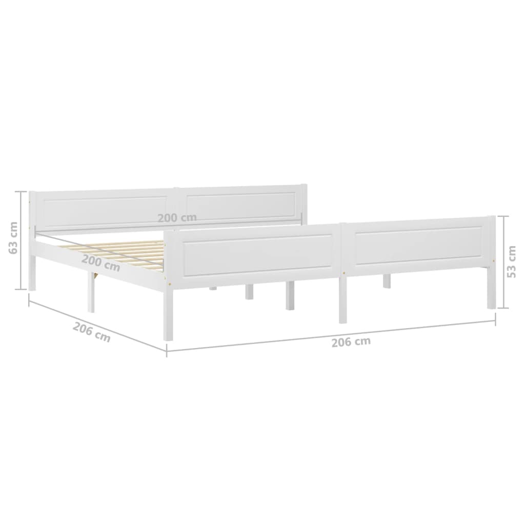 Modern Wooden Emperor Size 2m Bed Frame Base With Headboard Solid Pinewood Wood