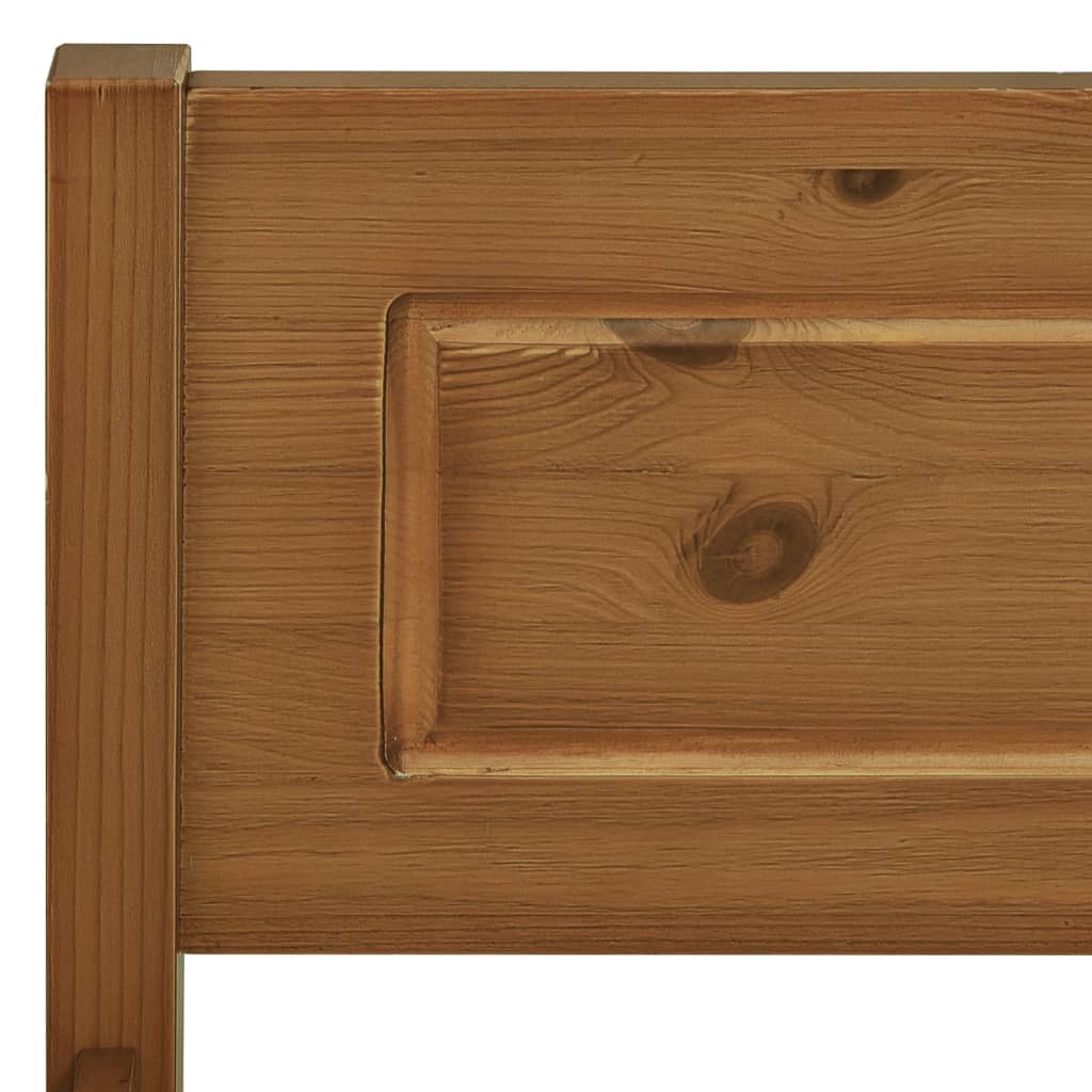 Bed Frame without Mattress Solid Pinewood Honey Brown 120x200 cm