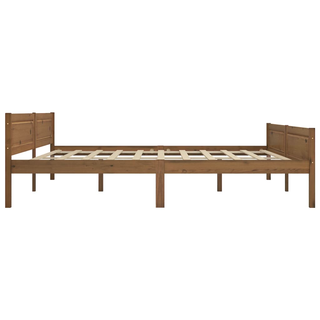 Modern Wooden Emperor Size 2m Bed Frame Base With Headboard Solid Pinewood Wood