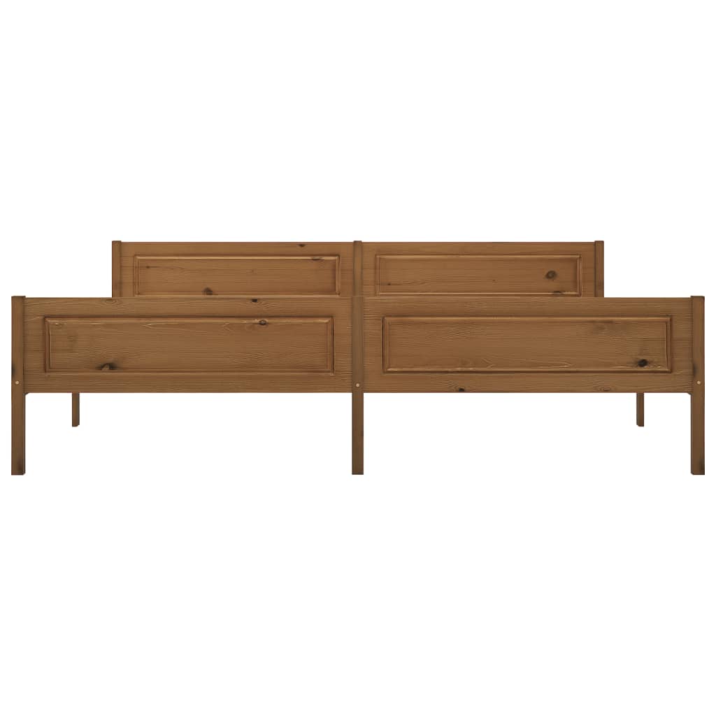 Modern Wooden Emperor Size 2m Bed Frame Base With Headboard Solid Pinewood Wood
