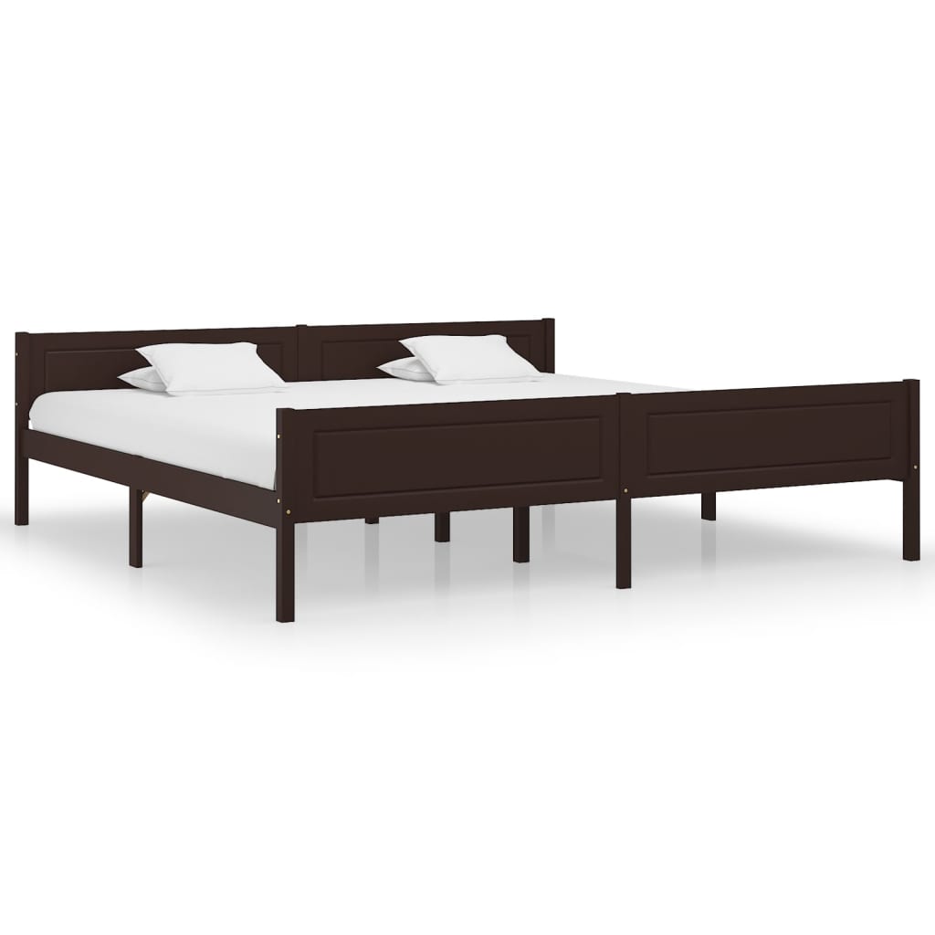 Modern Wooden Emperor Size 2m Bed Frame Base With Headboard Solid Pinewood Wood