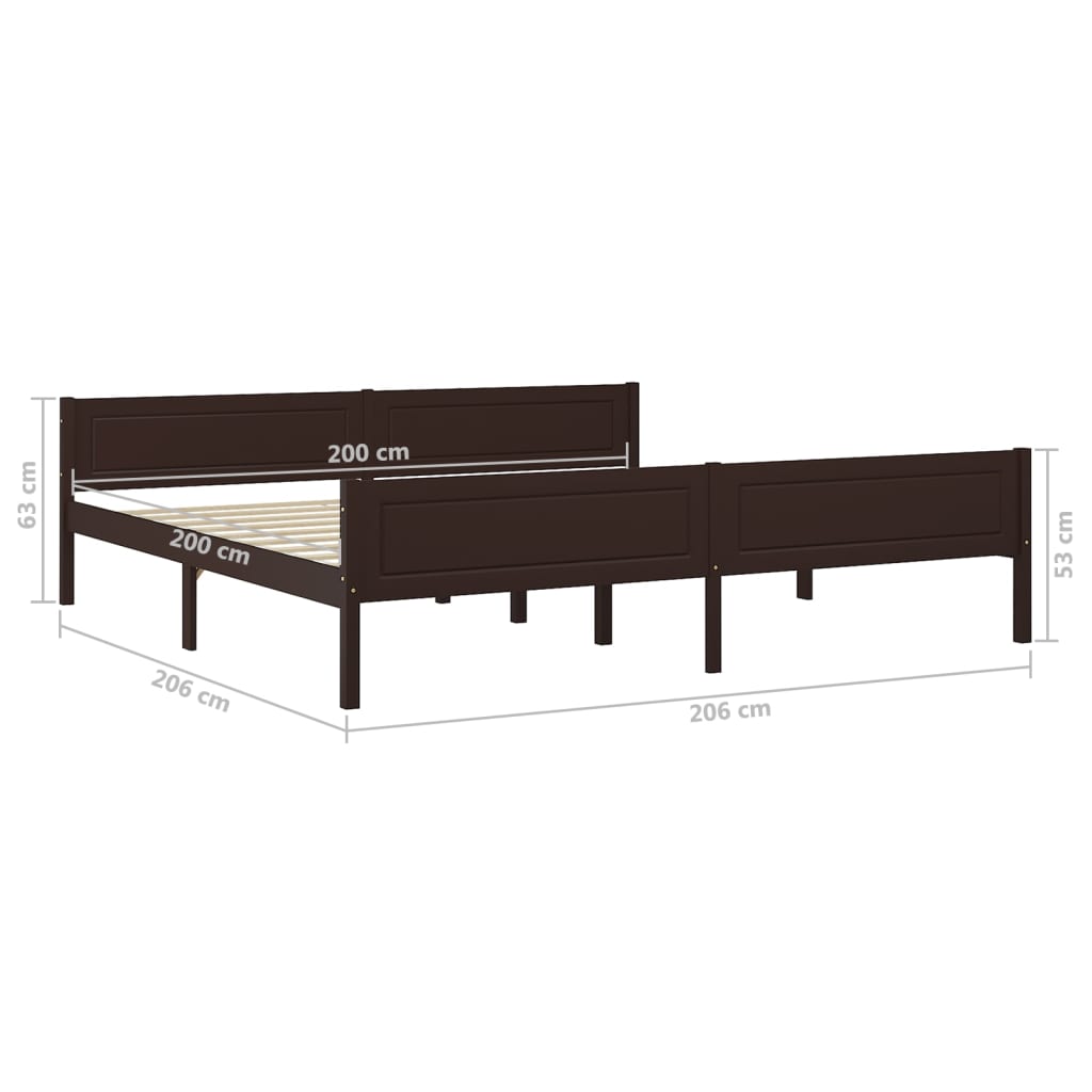Modern Wooden Emperor Size 2m Bed Frame Base With Headboard Solid Pinewood Wood