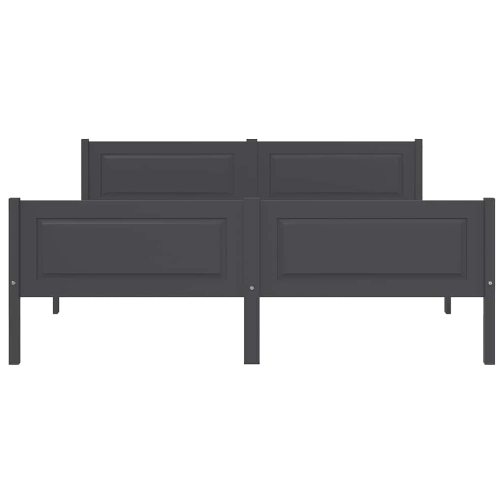 Bed Frame without Mattress Solid Pinewood Grey 140x200 cm