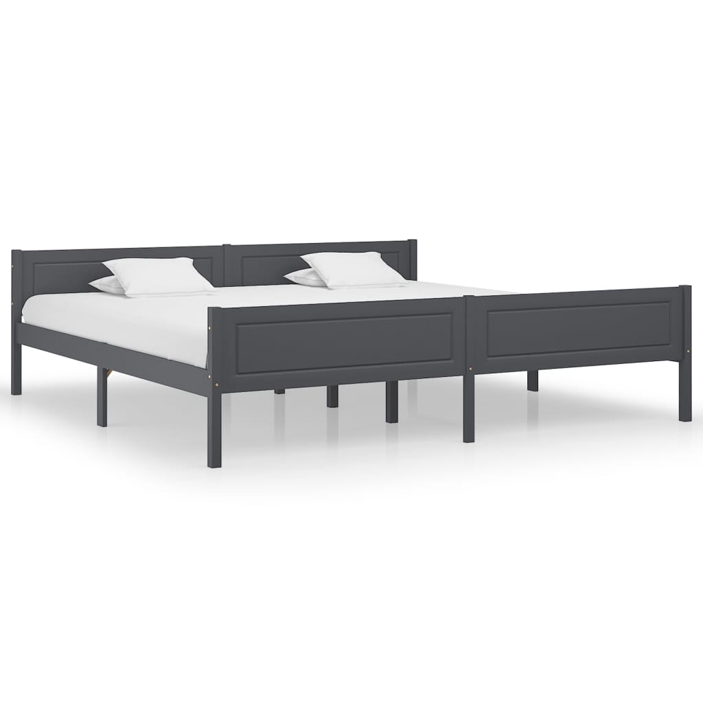 Modern Wooden Emperor Size 2m Bed Frame Base With Headboard Solid Pinewood Wood