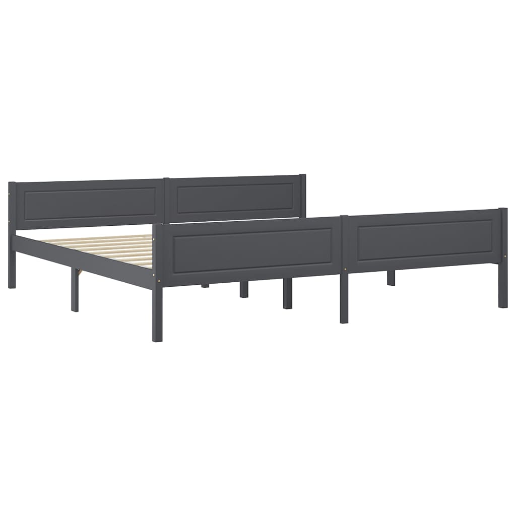 Modern Wooden Emperor Size 2m Bed Frame Base With Headboard Solid Pinewood Wood