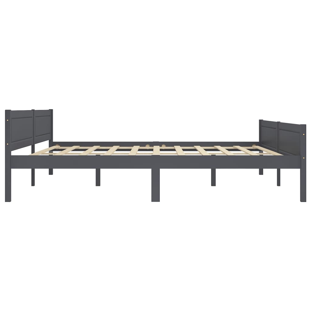Bed Frame without Mattress Solid Pinewood Grey 200x200 cm