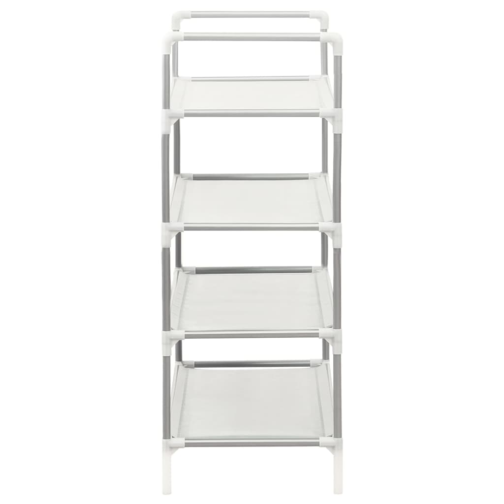 Shoe Rack with 4 Shelves Metal and Non-woven Fabric Silver