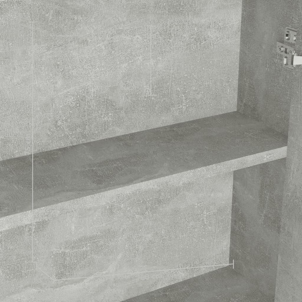 Bathroom Mirror Cabinet 60x15x75 cm MDF Concrete Grey