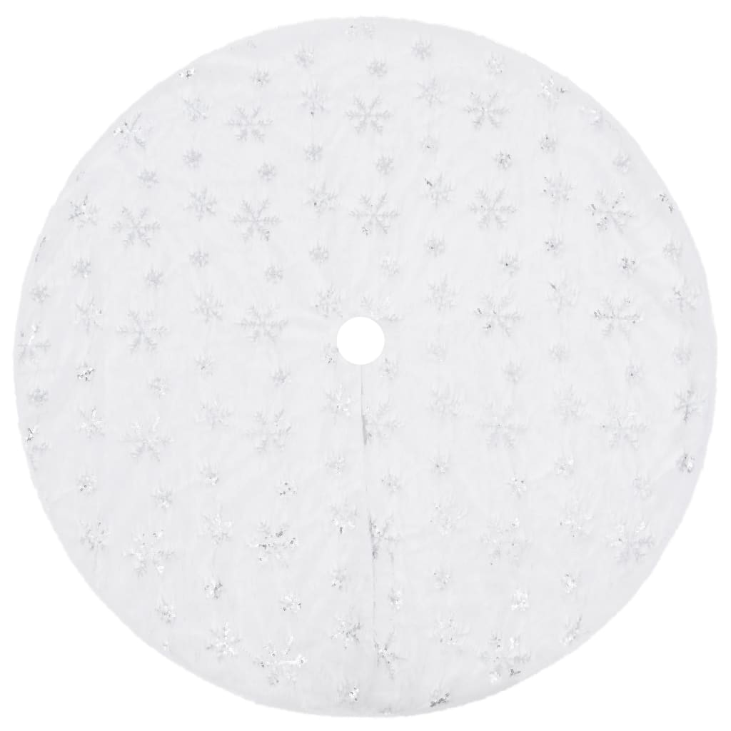 Luxury Christmas Tree Skirt White Faux Fur