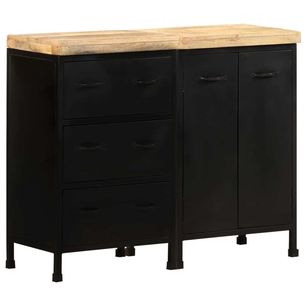 Sideboard with 3 Drawers and 2 Doors Rough Mango Wood
