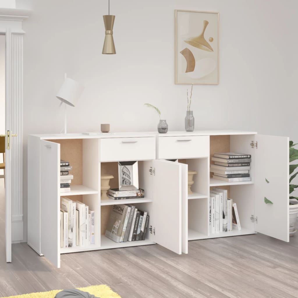 Sideboard White 160x36x75 cm Engineered Wood