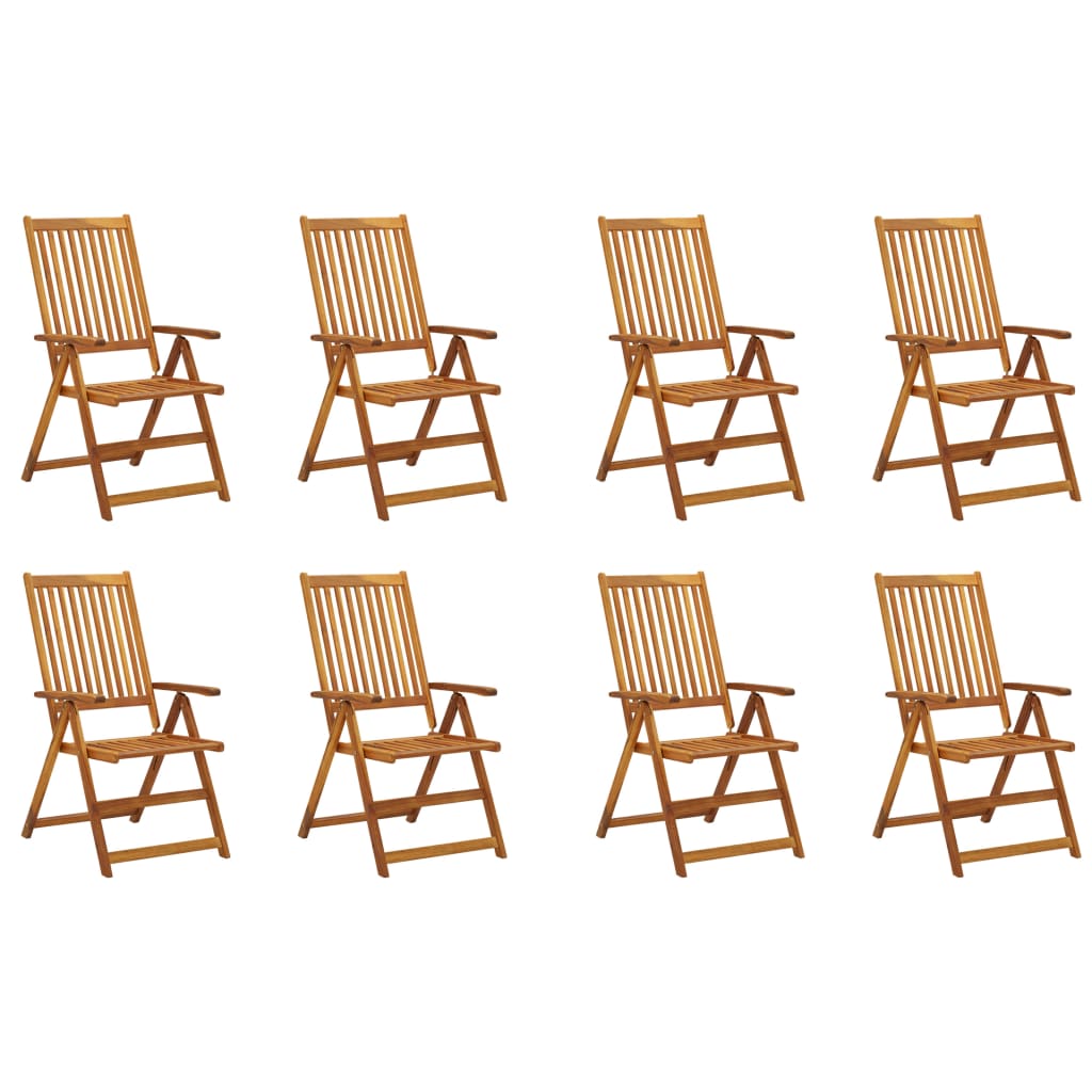 Outdoor Patio Wooden Foldable Garden Chairs Acacia Wood Seats 2 3 4 6 8 pcs