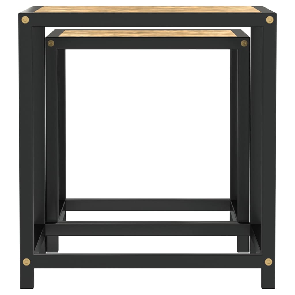 Tea Tables 2 pcs MDF Black and Yellow