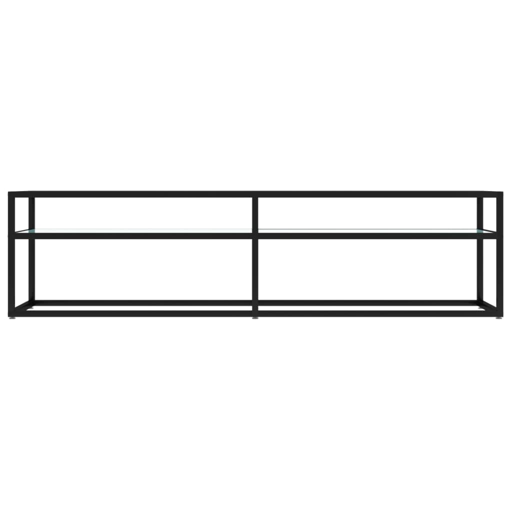 TV Cabinet White Marble 160x40x40.5 cm Tempered Glass