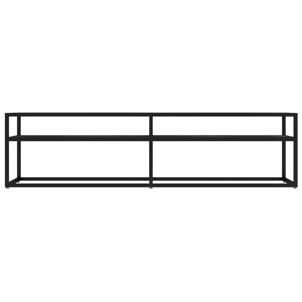 TV Cabinet Black Marble 160x40x40.5 cm Tempered Glass