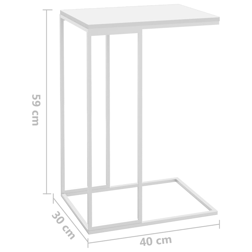 Side Table White 40x30x59 cm Engineered Wood