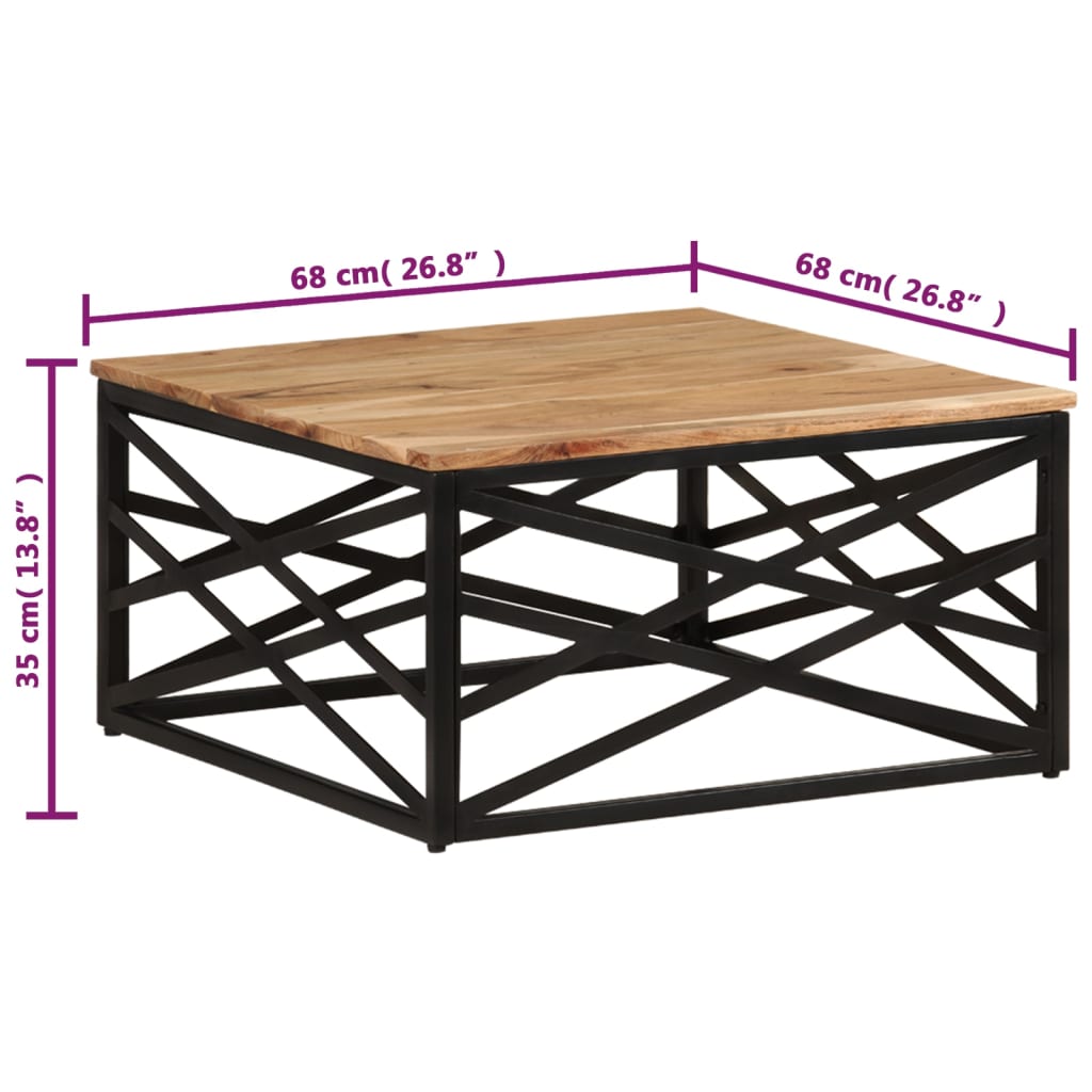 Coffee Table 68x68x35 cm Solid Acacia Wood