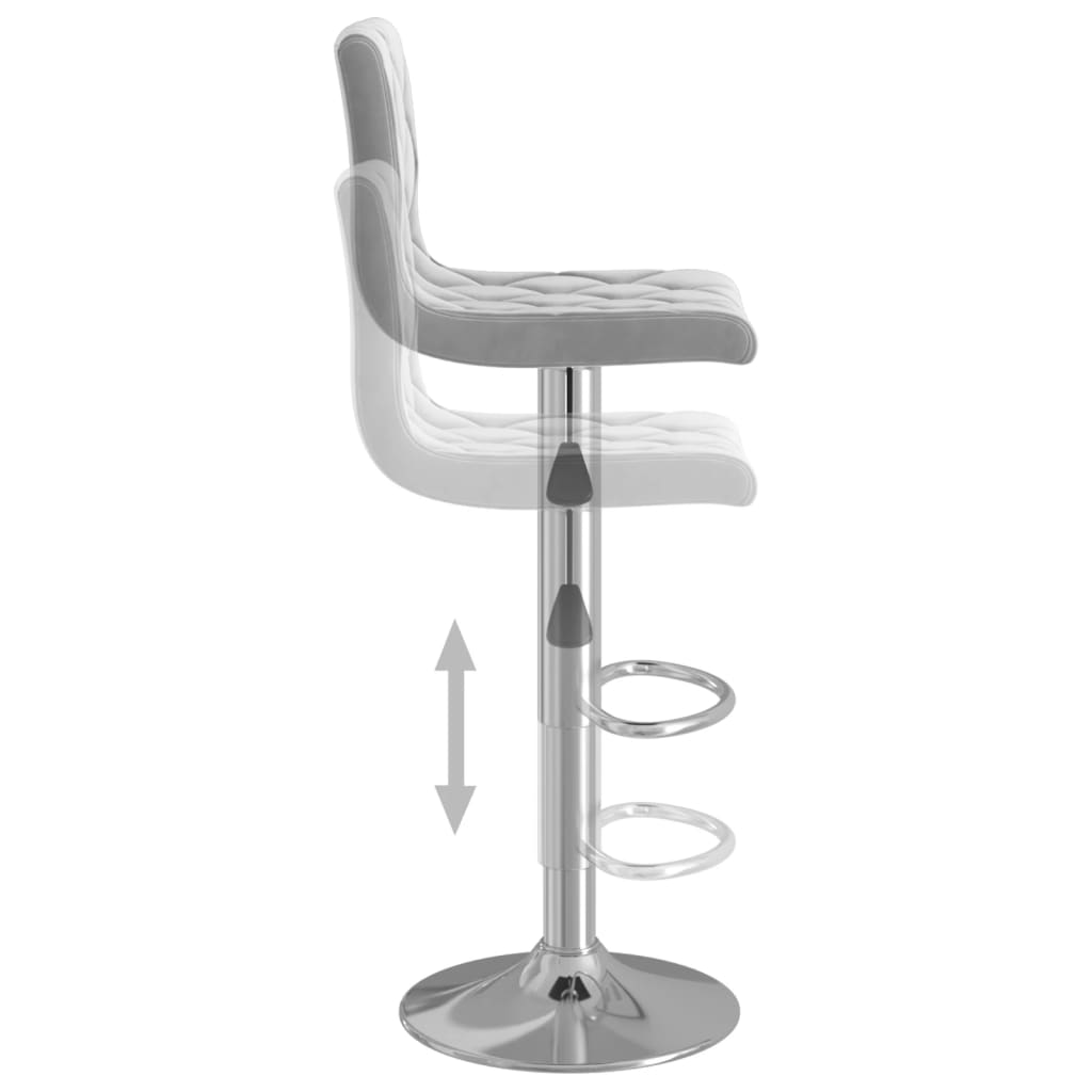 Bar Stools 2 pcs Light Grey Velvet