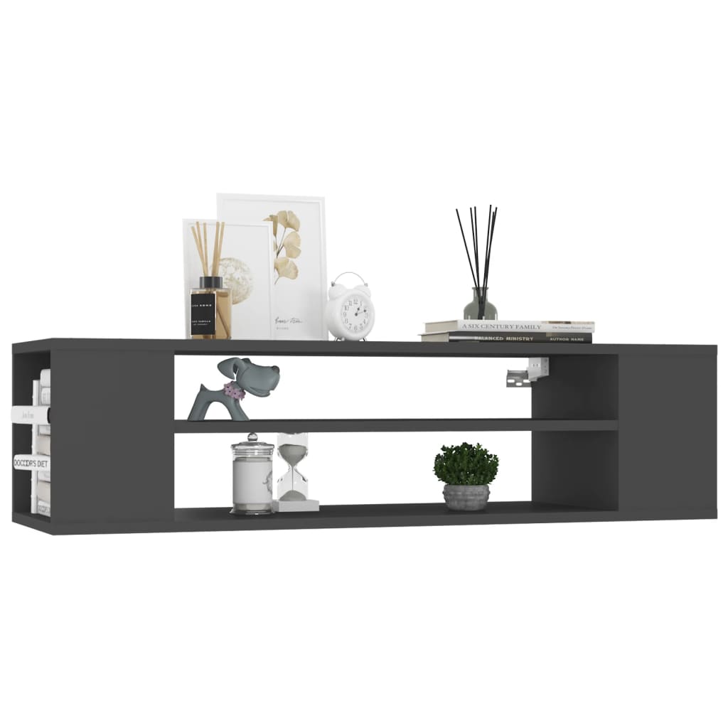 Hanging TV Cabinet Grey 100x30x26.5 cm Engineered Wood