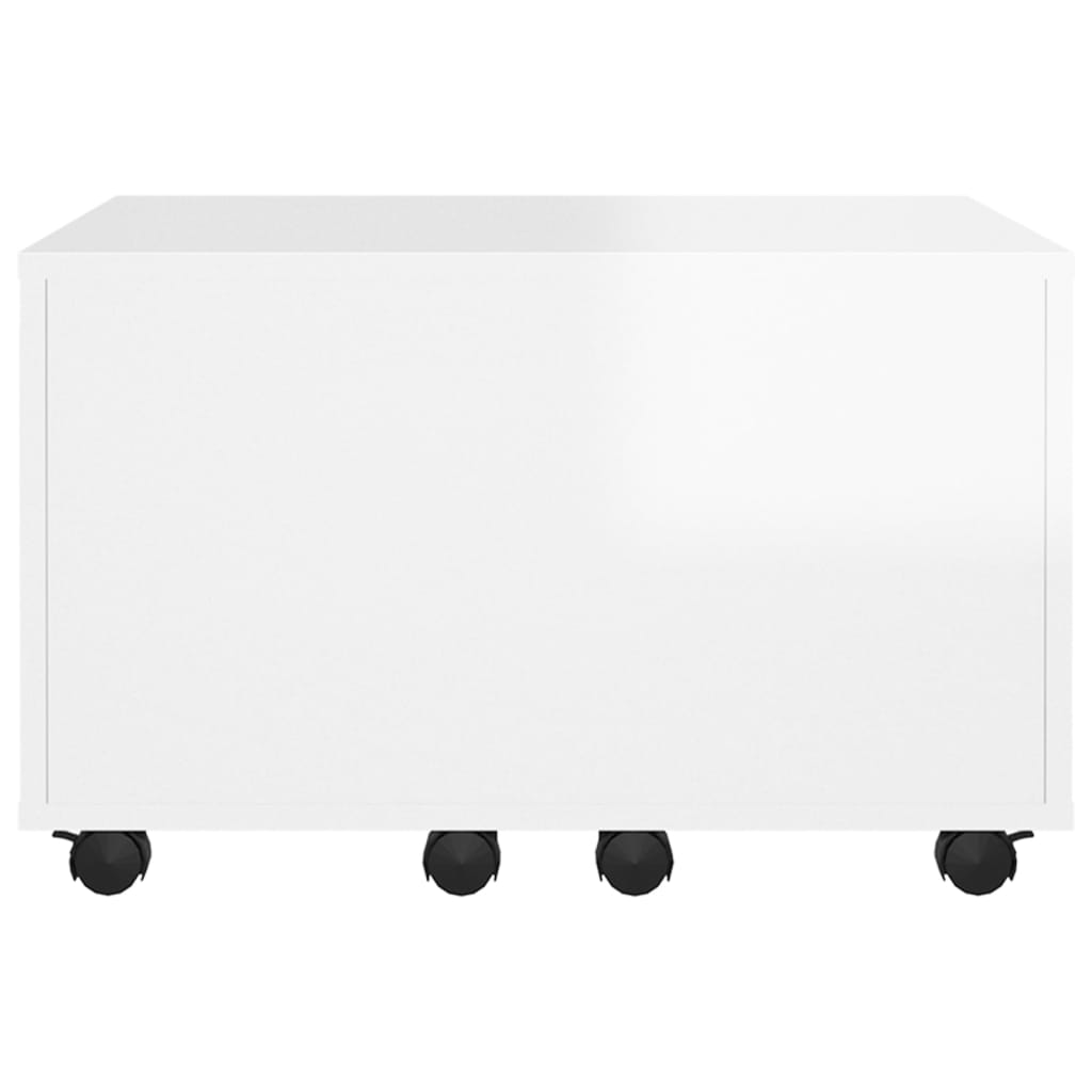 Coffee Table High Gloss White 60x60x38 cm Engineered Wood
