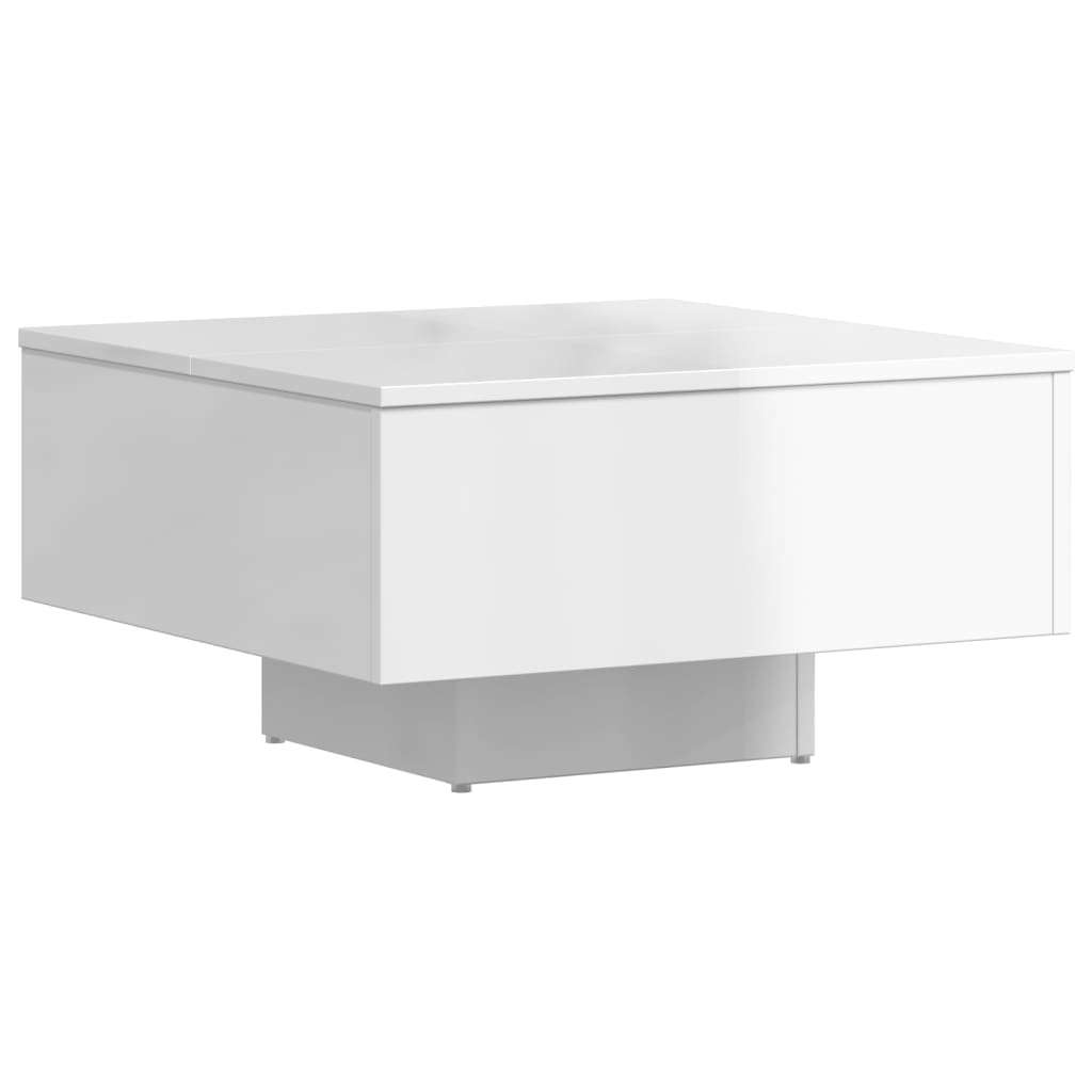 Coffee Table High Gloss White 60x60x31.5 cm Engineered Wood