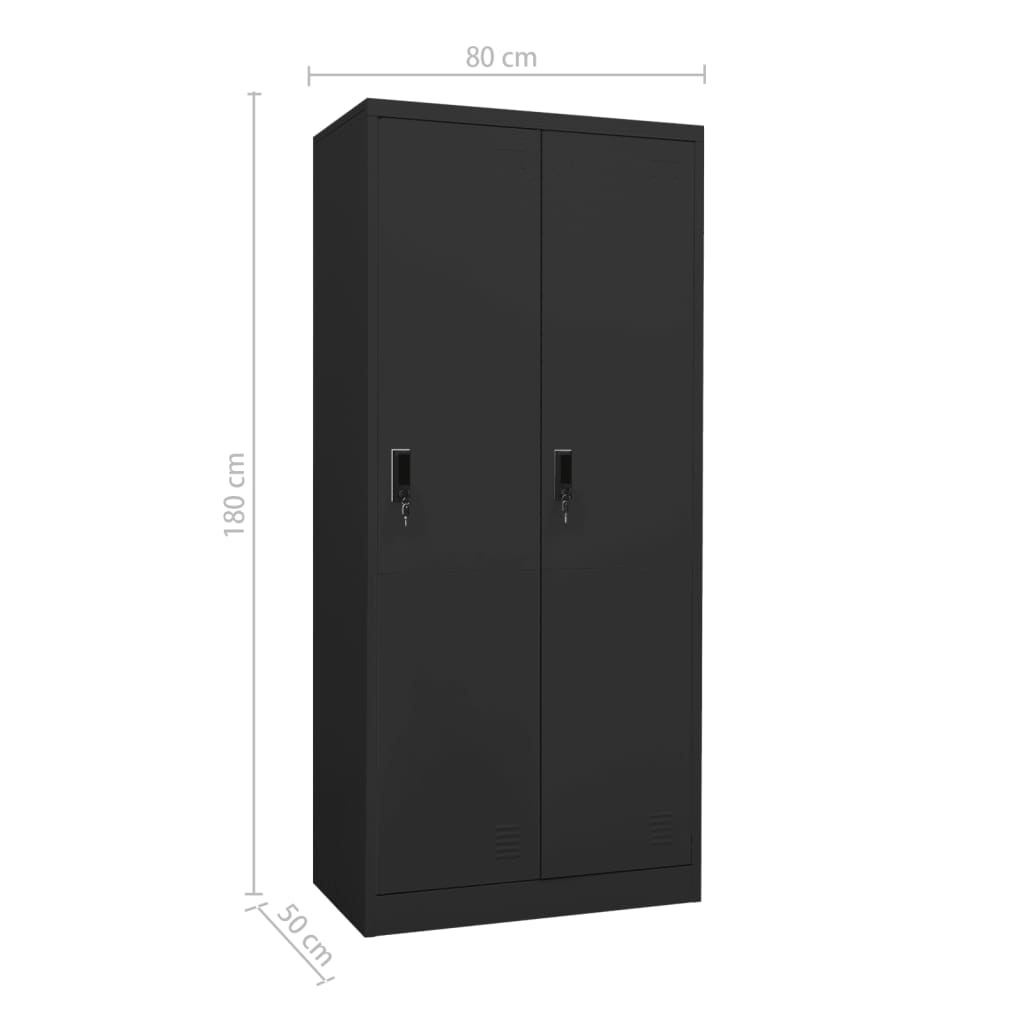 Wardrobe Anthracite 80x50x180 cm Steel