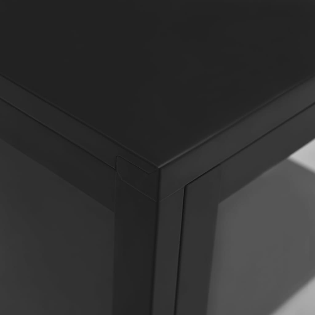 Sideboard Black 38x35x70 cm Steel and Glass