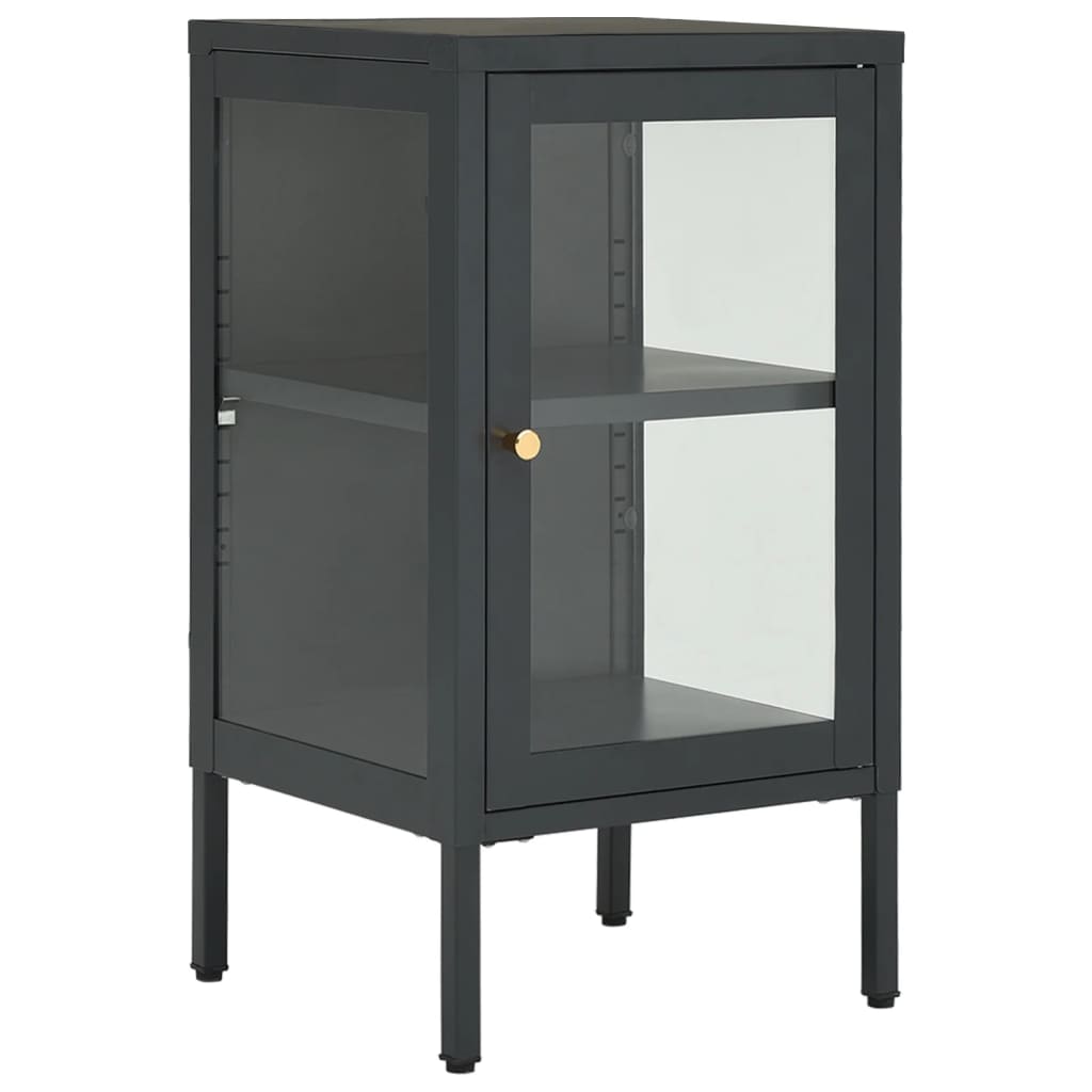 Sideboard Anthracite 38x35x70 cm Steel and Glass