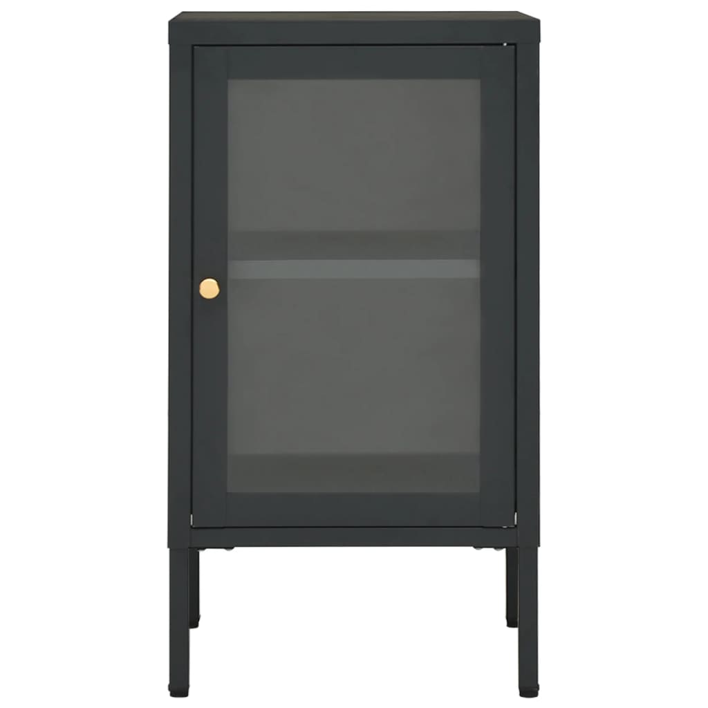 Sideboard Anthracite 38x35x70 cm Steel and Glass