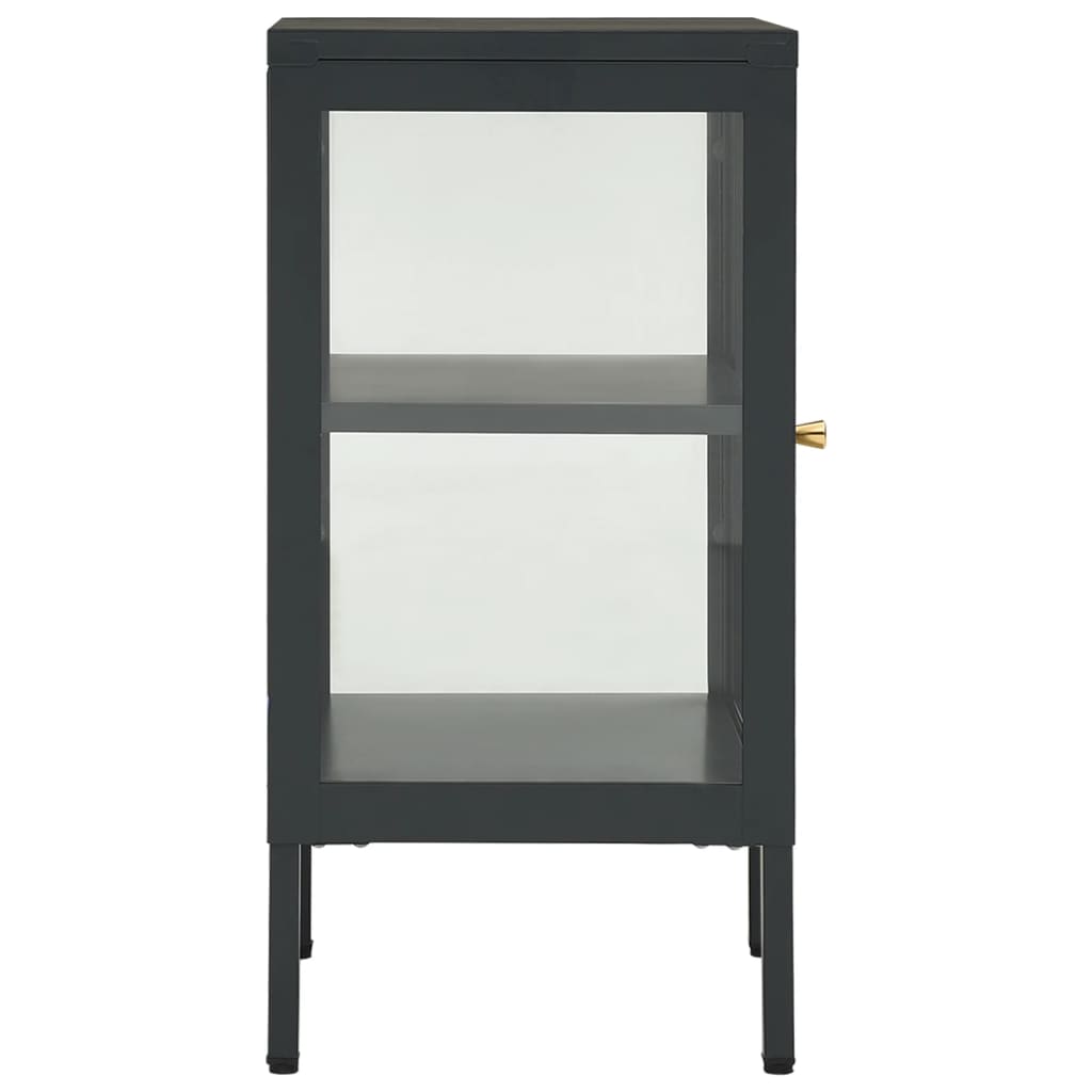 Sideboard Anthracite 38x35x70 cm Steel and Glass