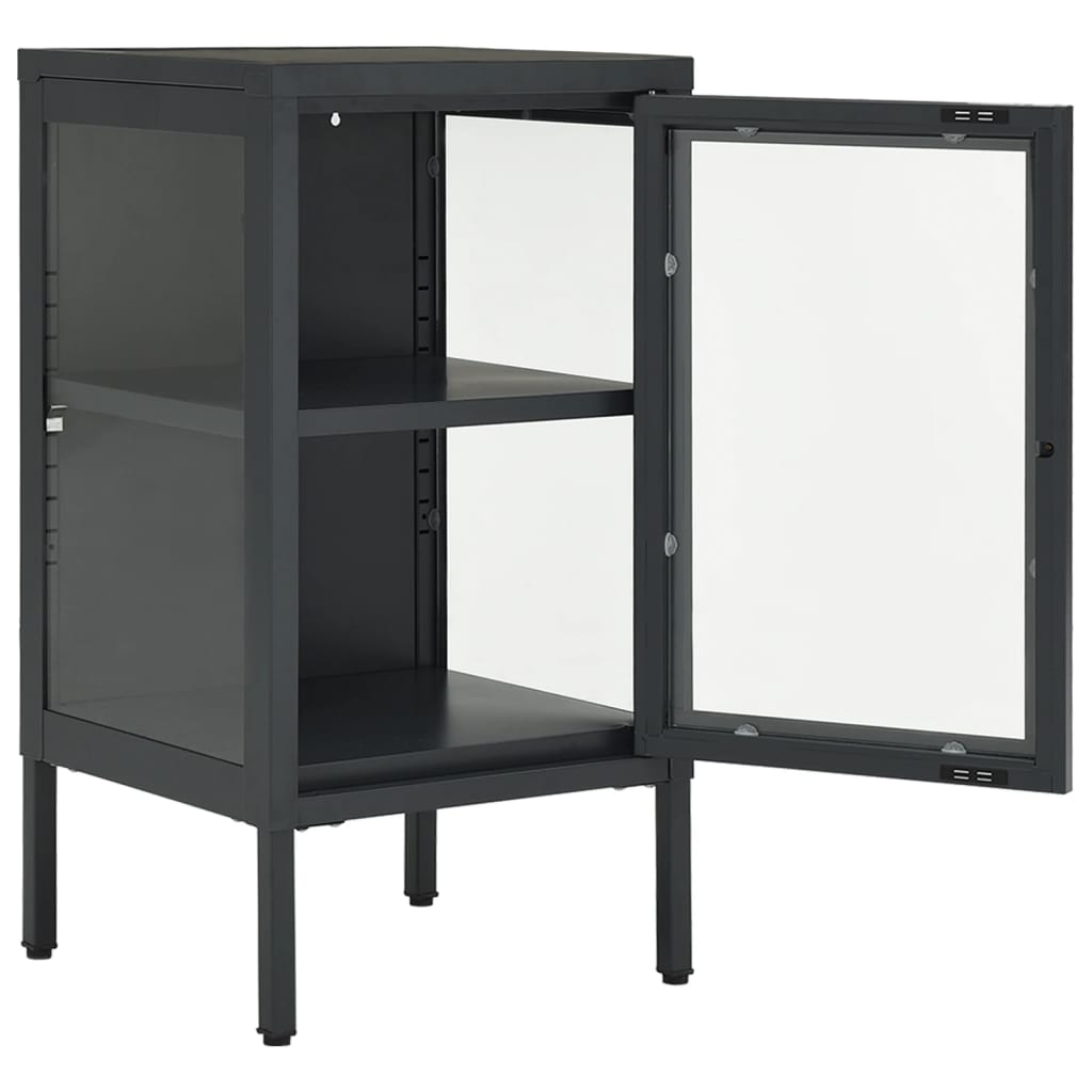 Sideboard Anthracite 38x35x70 cm Steel and Glass