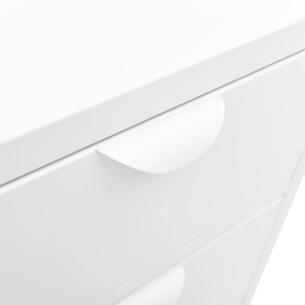 Sideboard White 75x35x70 cm Steel and Tempered Glass