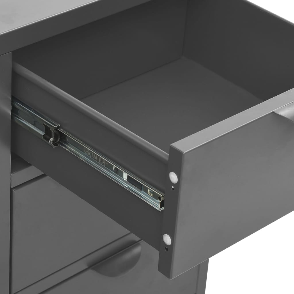 Sideboard Anthracite 75x35x70 cm Steel and Tempered Glass