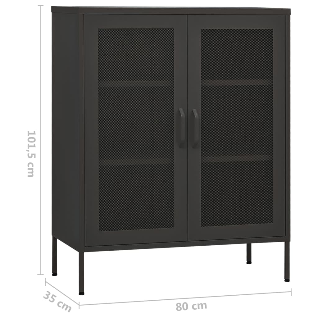 Storage Cabinet Anthracite 80x35x101.5 cm Steel