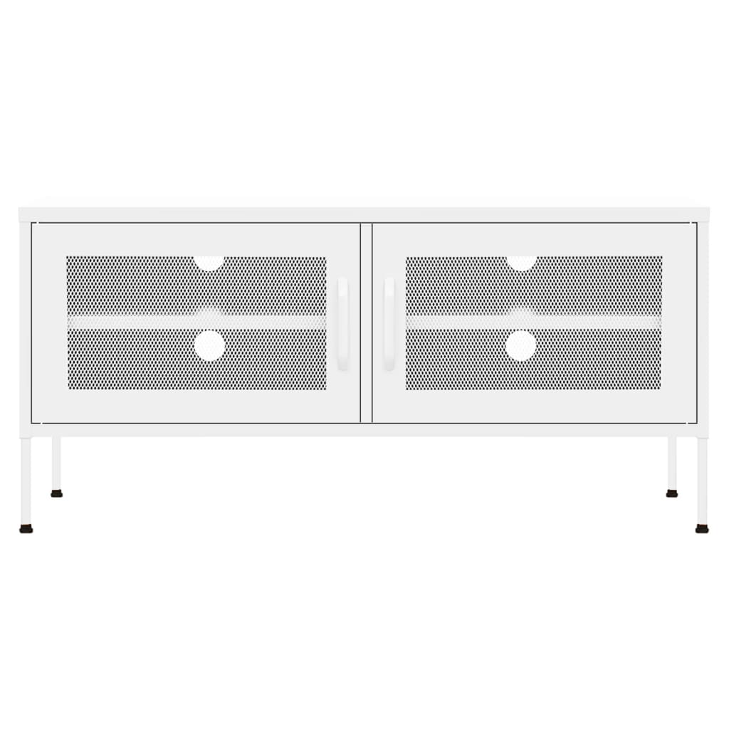 TV Cabinet White 105x35x50 cm Steel