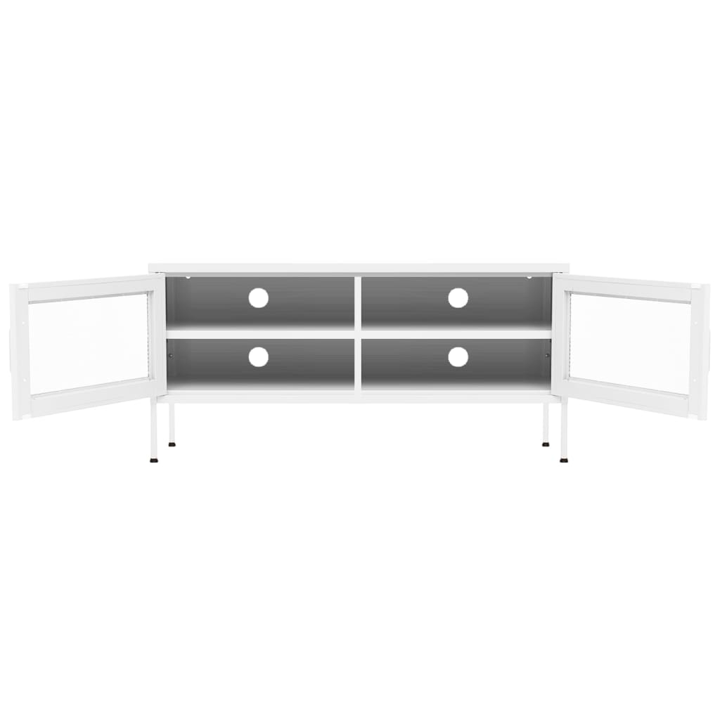 TV Cabinet White 105x35x50 cm Steel