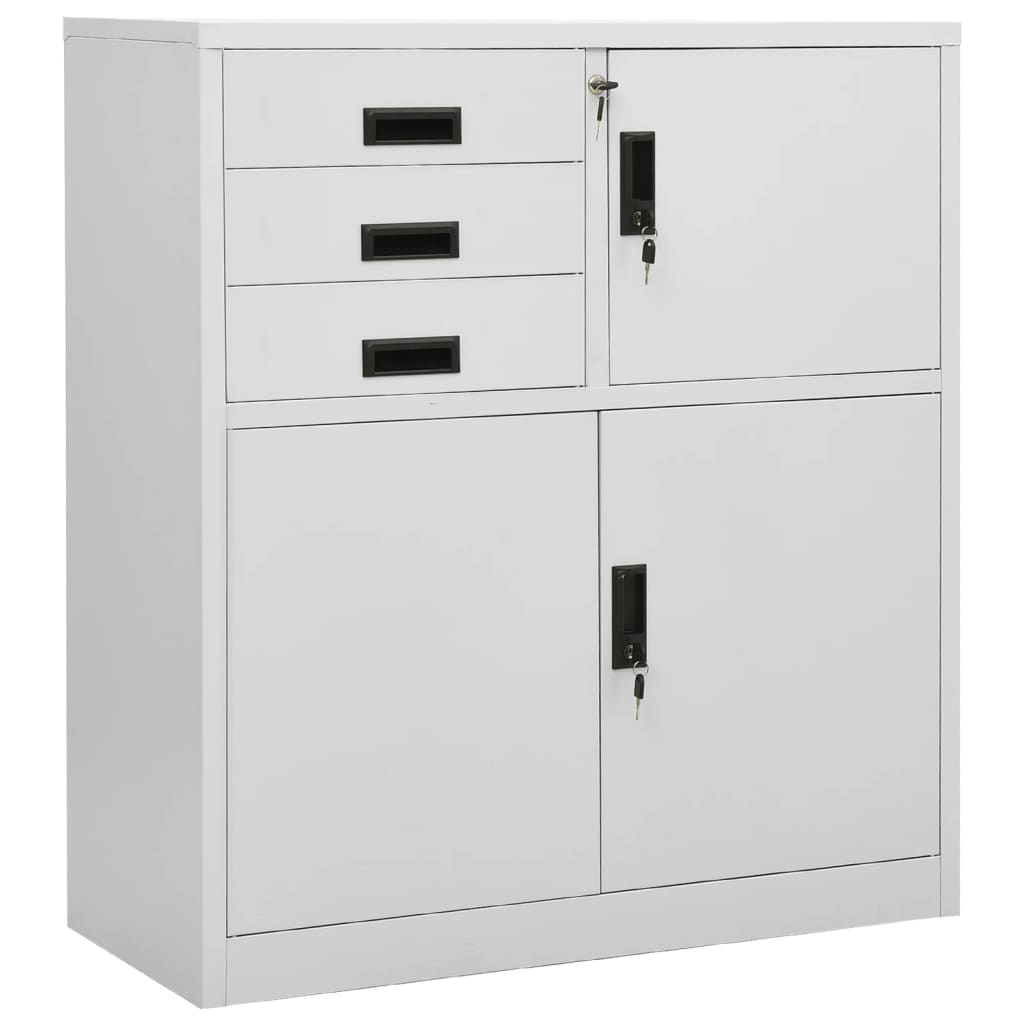 Office Cabinet Light Grey 90x40x102 cm Steel