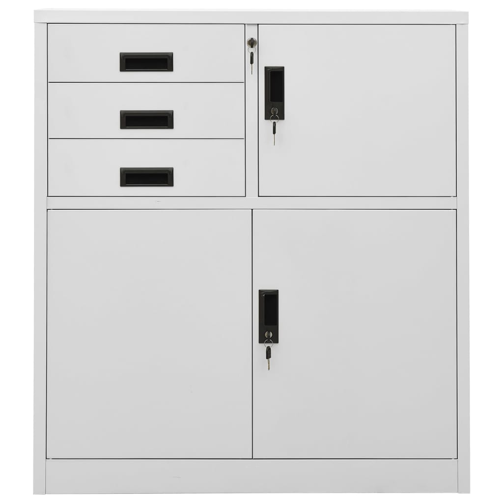 Office Cabinet Light Grey 90x40x102 cm Steel