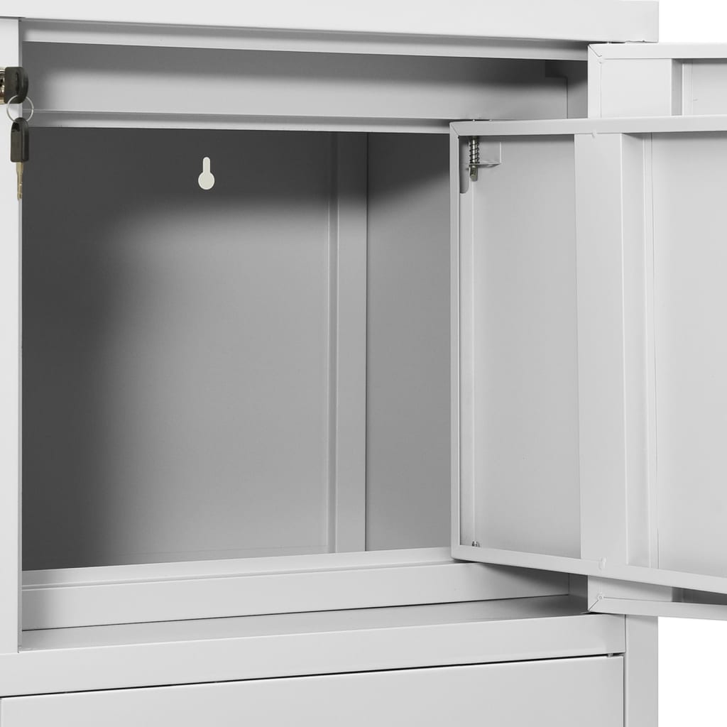 Office Cabinet Light Grey 90x40x102 cm Steel